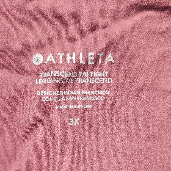 Athleta Women's Transcend 7/8 Pants in Burgundy - Picture 3 of 4